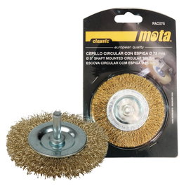 Mota Brosse métallique circulaire avec tige 75mm