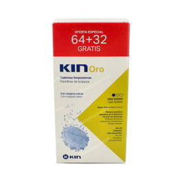 Kin Comprimés Nettoyants KIN ORO, 96 Unités, Désinfectants pour Prothèses Dentaires, Appareils Orthodontiques et Protège-Dents