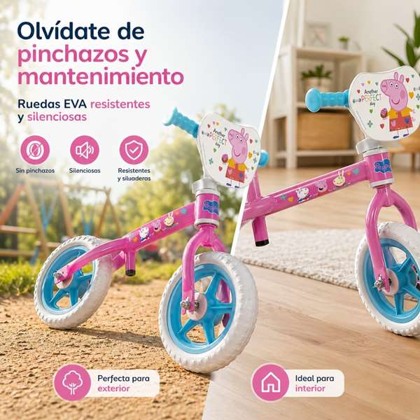 Toimsa Bicicleta sin pedales Peppa Pig - Vélo d'équilibre pour enfant 24 mois et plus, Rosa 10"
