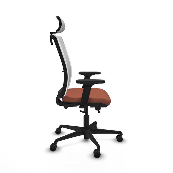 Piqueras Y Crespo Haches Chaise de Bureau Marron et Blanc avec mécanisme Sincro/Traslack, Accoudoirs 2D et Appuie-tête 2D Piqueras Y Crespo Haches Chaise de Bureau Marron et Blanc avec mécanisme Sincro/Traslack, Accoudoirs 2D et Appuie-tête 2D