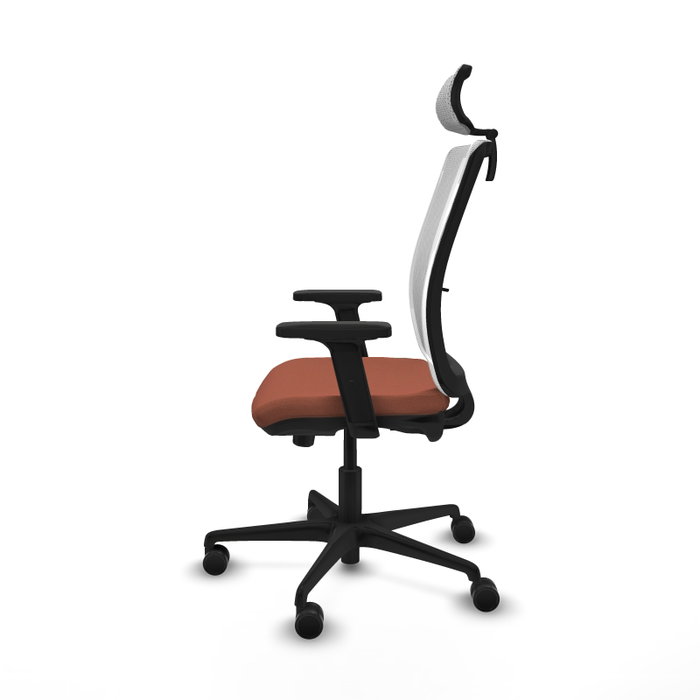 Piqueras Y Crespo Haches Chaise de Bureau Marron et Blanc avec mécanisme Sincro/Traslack, Accoudoirs 2D et Appuie-tête 2D Piqueras Y Crespo Haches Chaise de Bureau Marron et Blanc avec mécanisme Sincro/Traslack, Accoudoirs 2D et Appuie-tête 2D