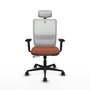 Piqueras Y Crespo Haches Chaise de Bureau Marron et Blanc avec mécanisme Sincro/Traslack, Accoudoirs 2D et Appuie-tête 2D