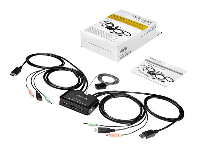 Startech.com SV211DPUA4K Switch KVM 2 Ports DisplayPort 4K 3840x2160 USB avec Audio