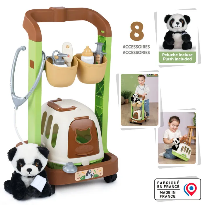 Smoby Chariot Vétérinaire avec peluche panda
