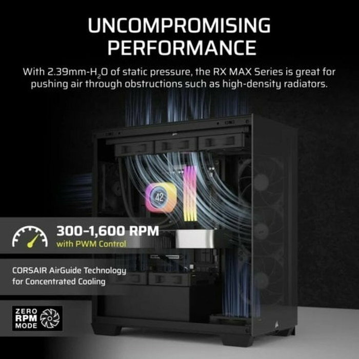 Corsair iCUE LINK RX140 MAX Ventilateur PC 14 cm Noir