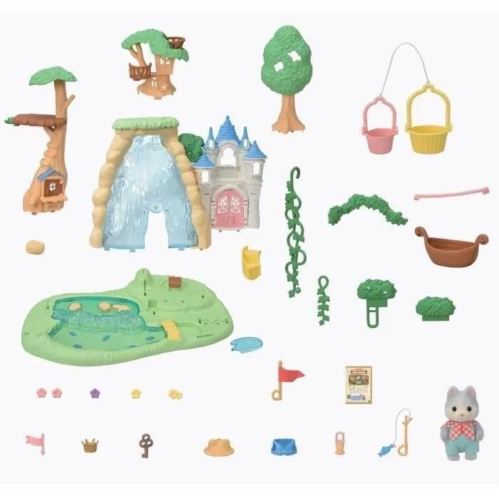 Sylvanian Families - Figurine et Maison Arbre avec Cascade, Bateau, Château et Trésor - Réf. 5761 - Pour Enfants Sylvanian Families - Figurine et Maison Arbre avec Cascade, Bateau, Château et Trésor - Réf. 5761 - Pour Enfants
