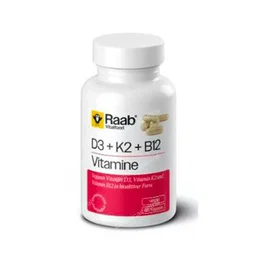 RAAB VITALFOOD Vitamine D3+K2+B12 460mg, 60 capsules