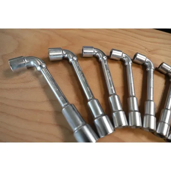 KS TOOLS - Boite de 12 clés à pipe débouchées métriques 6 pans, de 7 à 24 mm - Chrome Vanadium (Ref. 517.0442)