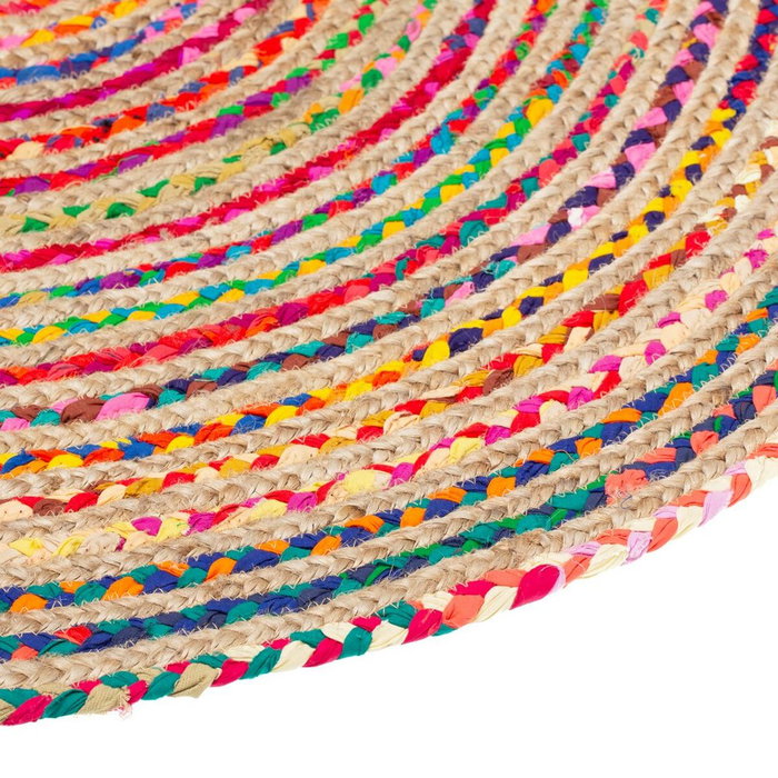 BigBuy Home Tapis 120 x 120 x 1 cm Multicolore Jute