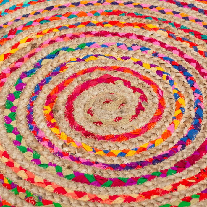 BigBuy Home Tapis 120 x 120 x 1 cm Multicolore Jute
