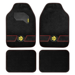 Momo Ensemble de tapis Fun Noir-Rouge 4 pièces