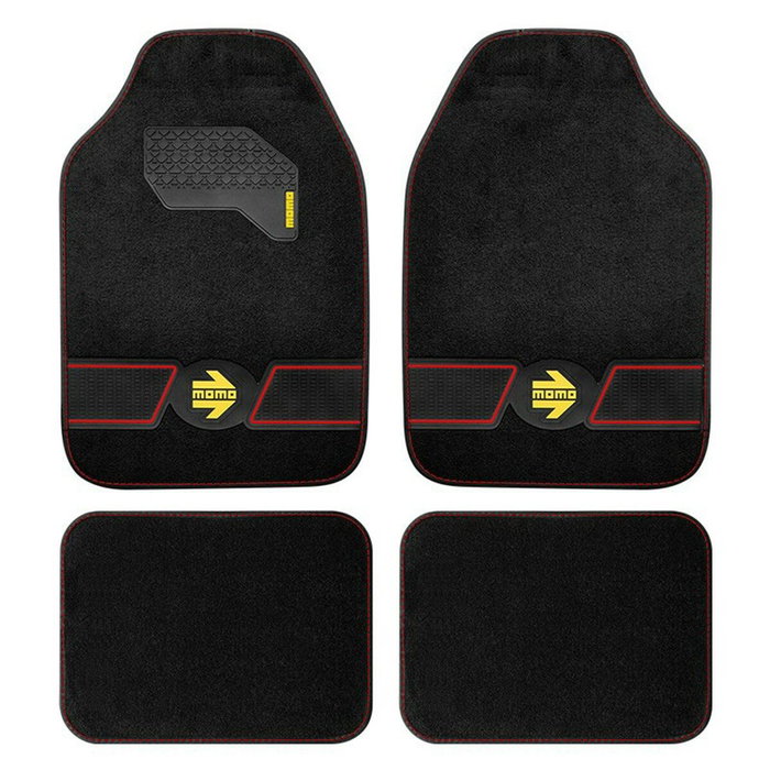 Momo Ensemble de tapis Fun Noir-Rouge 4 pièces Momo Ensemble de tapis Fun Noir-Rouge 4 pièces