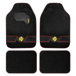 Momo Ensemble de tapis Fun Noir-Rouge 4 pièces