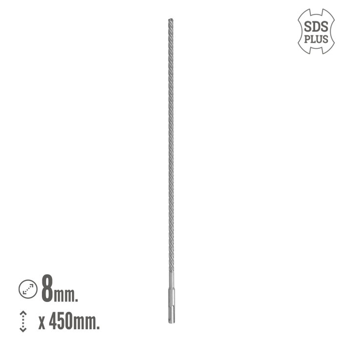 WOLFPACK LINEA PROFESIONAL Mèche SDS Plus 8 tranchants spécial béton armé Ø 8 x 450 mm