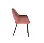 GINER Y COLOMER - Lot de 2 chaises en velours rose avec structure en métal - Assise en bois 43x48 cm