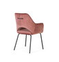 GINER Y COLOMER - Lot de 2 chaises en velours rose avec structure en métal - Assise en bois 43x48 cm
