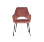 GINER Y COLOMER - Lot de 2 chaises en velours rose avec structure en métal - Assise en bois 43x48 cm
