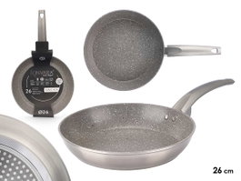 Kinvara Poêle Antiadhésive Induction Aluminium Forgé 26 cm Argent (Set de 6)