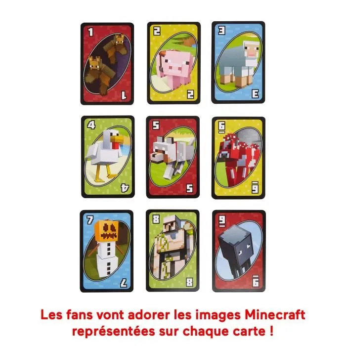 Mattel Games Uno Minecraft FPD61 Jeu de cartes pour dès 7 ans Mattel Games Uno Minecraft FPD61 Jeu de cartes pour dès 7 ans