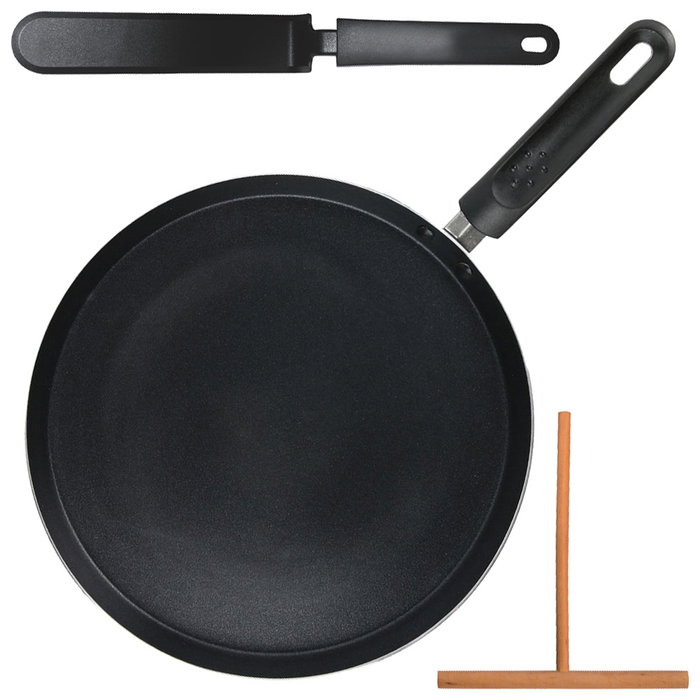 Totally Addict Kit pour crêpes avec ustensiles et poêle 28 cm en aluminium
