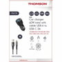 Thomson Pack Chargeur de Voiture 60 W et Câble USB-A vers USB-C 3A 1,5 m