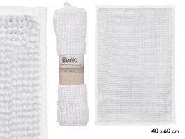 Berilo Tapis de Bain Blanc 40 x 60 cm en Polyester Recyclé (Set de 12)