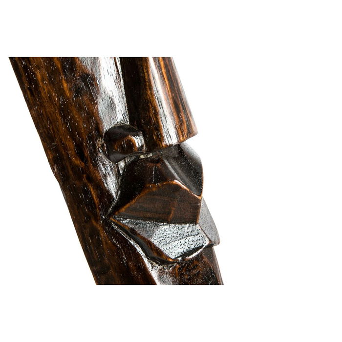 Décoration murale DKD Home Decor Beige Bois Brun foncé Masque Tribal (15 x 6 x 100 cm) (4 Unités)