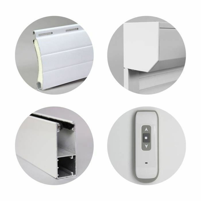 France Combi Volet roulant en aluminium blanc 140 x 120 cm, motorisation électrique radio France Combi Volet roulant en aluminium blanc 140 x 120 cm, motorisation électrique radio