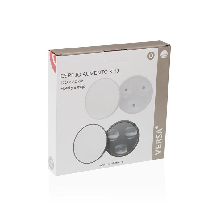 Miroir Grossissant Versa Blanc Verre Fer Miroir 2,5 x 17 x 17 cm