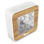 Mebus Réveil numérique radio-piloté 27247 Blanc/Aspect bois
