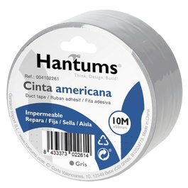 Hantums Cinta americana imperméable Gris 50mm 10M