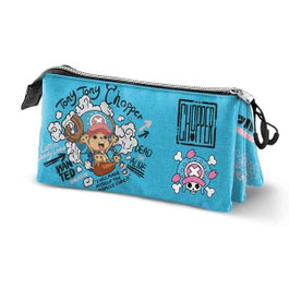 Karactermania One Piece Trousse à crayons Triple Chopper 11x23x8cm Bleu dès 3 ans