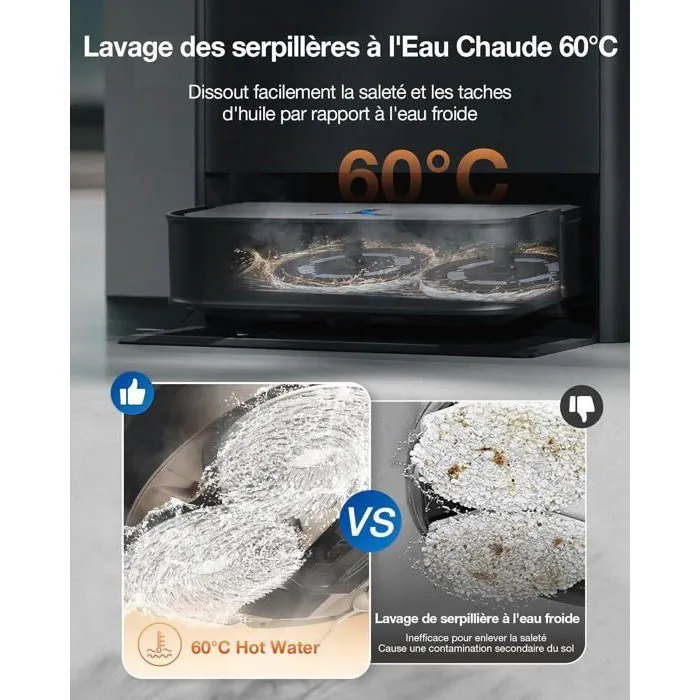 Aspirateur robot ECOVACS DEEBOT X2 COMBO 6400 mAh