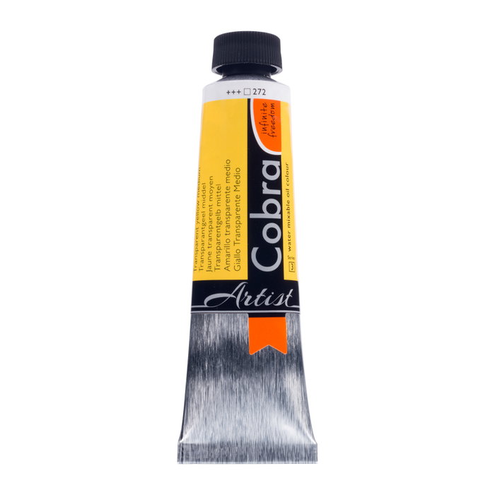 Cobra Peinture à l'huile miscible à l'eau Jaune Transparent Moyen 272, 40 ml Cobra Peinture à l'huile miscible à l'eau Jaune Transparent Moyen 272, 40 ml