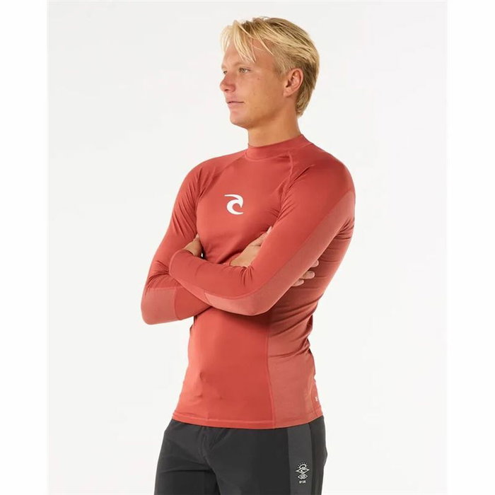 T-Shirt de Bain Rip Curl Waves Upf Perf L/S Rouge Surf