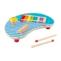 Fisher-Price Table Musicale en Bois avec Instruments de Percussion - Xylophone, Cymbale et Güiro - Jouet Éducatif en Bois FSC pour Enfant - Réf. HXT91