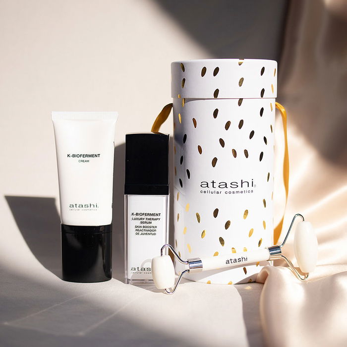 Atashi Coffret K-Bioferment 3 pcs - Crème Anti-Âge Probiotiques 50ml, Sérum 30ml, Rouleau Jade pour Peaux Sensibles Atashi Coffret K-Bioferment 3 pcs - Crème Anti-Âge Probiotiques 50ml, Sérum 30ml, Rouleau Jade pour Peaux Sensibles