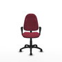 Chaise Algarra Contact permament de base Tissu Bordeaux Structure polyamide noire Accoudoirs fixes Sans appui-tête Roulettes pour moquette