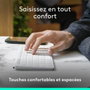 Logitech Keys-To-Go 2 - Clavier portable AZERTY - Gris pâle