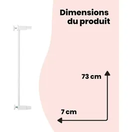 Safety 1st Extension de barrière de sécurité 7 cm Blanc Métal, adaptateur pour espace ajustable, compatible Safety 1st, livrée à l'unité