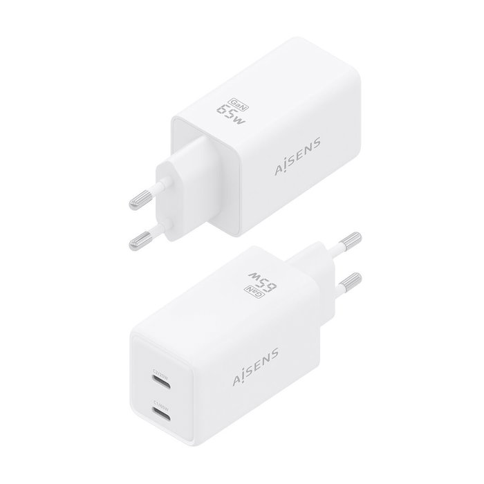 Chargeur mural Aisens ASCH-65W2P078-W Blanc 50 W