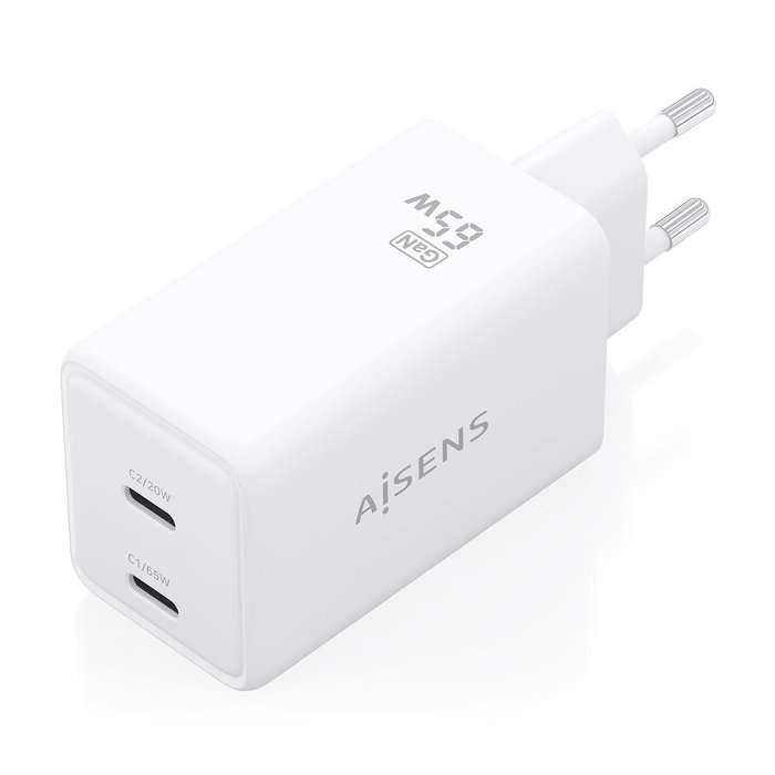 Chargeur mural Aisens ASCH-65W2P078-W Blanc 50 W