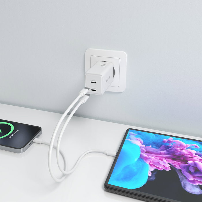 Chargeur mural Aisens ASCH-65W2P078-W Blanc 50 W