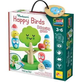 Lisciani - Tree Balancing - Jeu Montessori en Bois, Jeu d'Équilibre avec Arbre et Oiseaux pour Enfants à Partir de 3 Ans