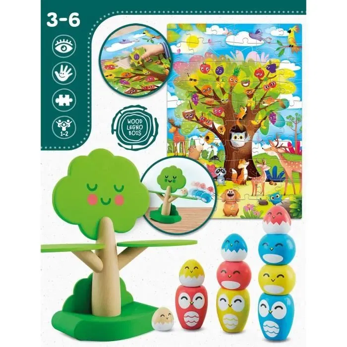 Lisciani - Tree Balancing - Jeu Montessori en Bois, Jeu d'Équilibre avec Arbre et Oiseaux pour Enfants à Partir de 3 Ans Lisciani - Tree Balancing - Jeu Montessori en Bois, Jeu d'Équilibre avec Arbre et Oiseaux pour Enfants à Partir de 3 Ans