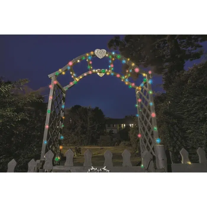 Smart Garden Guirlande Solaire Extérieur Multicolore 100 LEDs 11.9m, Rechargeable et Automatique, Pour Jardin et Pergola Smart Garden Guirlande Solaire Extérieur Multicolore 100 LEDs 11.9m, Rechargeable et Automatique, Pour Jardin et Pergola