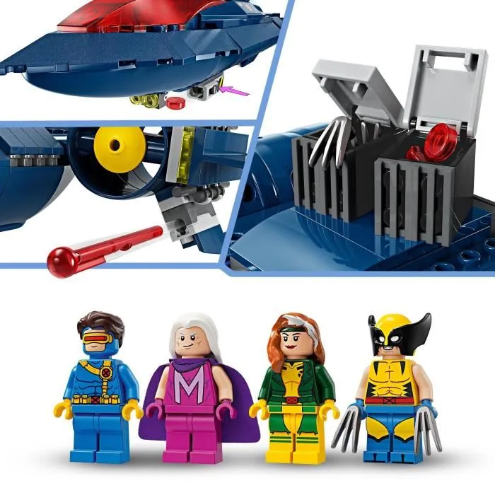 Lego 76281 Marvel - X-Jet des X-Men, Avion Chasseur Jouet avec Minifigurines Wolverine, Cyclope, Malicia et Magneto, Serie TV X-Men '97