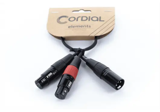 CORDIAL Câble en Y XLR mâle vers 2 XLR femelle 30 cm