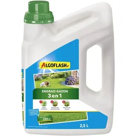 Algoflash Engrais Gazon Liquide 3 en 1 - Concentré pour Pelouse - 2,5 Litres