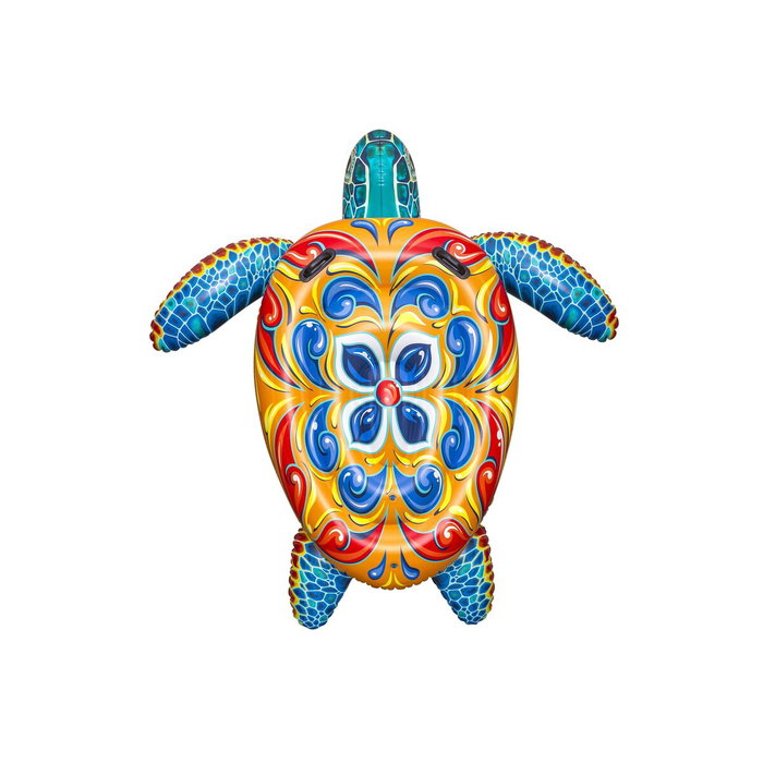 Bestway Tortue Gonflable Méditerranéenne avec Poignées 183x173 cm +3 Ans Plage Piscine 41523